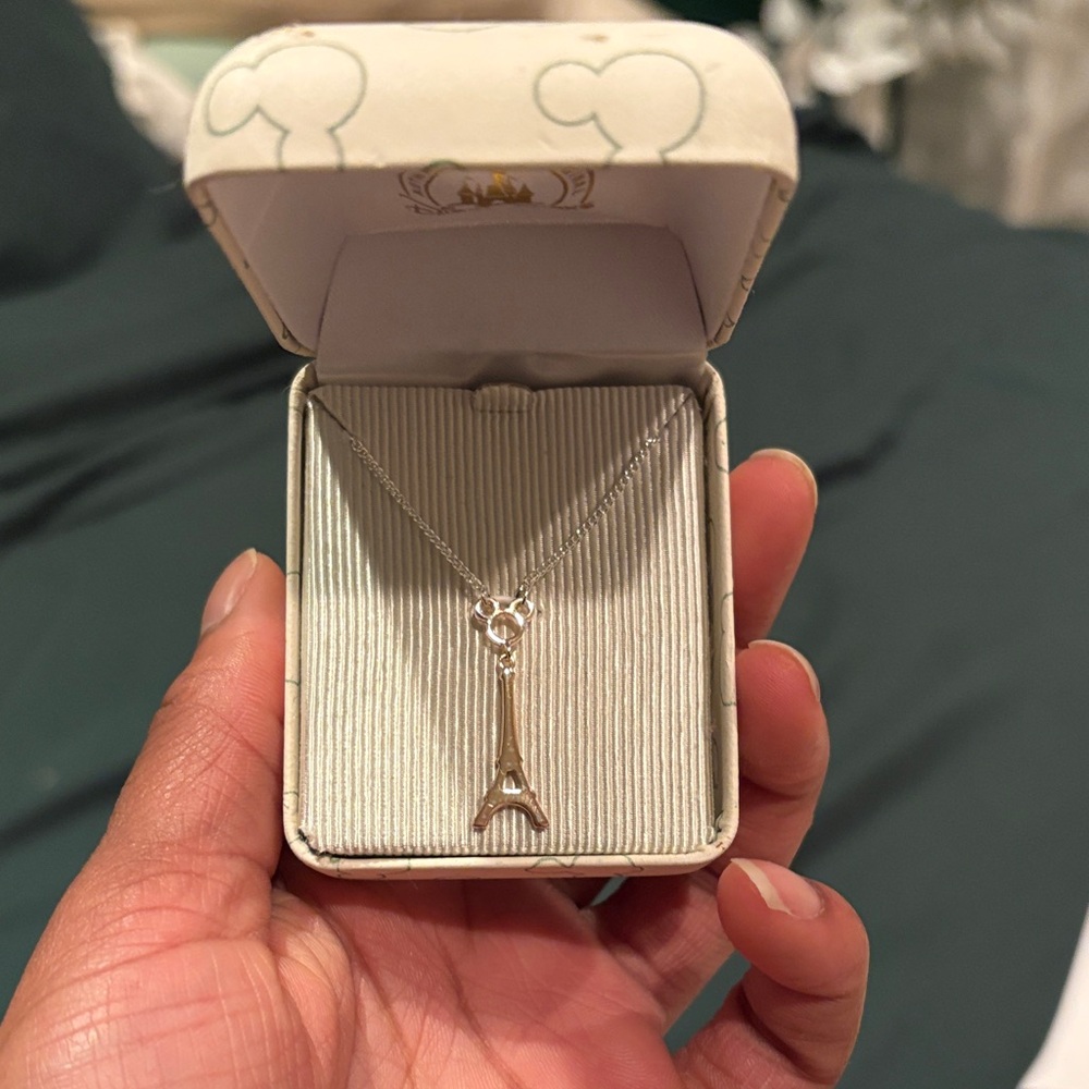 Disney Silver Eiffel Tower Necklace